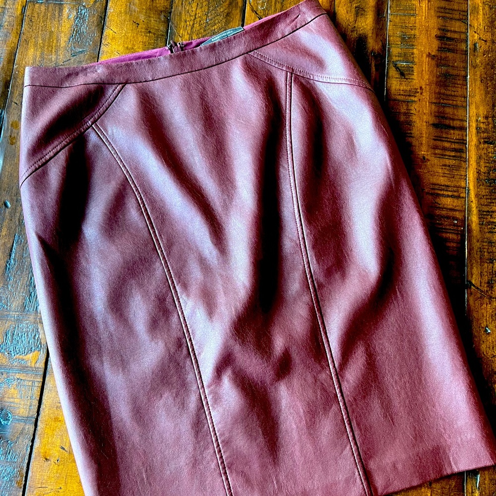 BCBG Faux Leather Skirt, size L